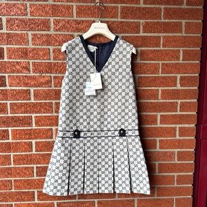 Gucci GG dress Big kids girls pleated guccissima NWT